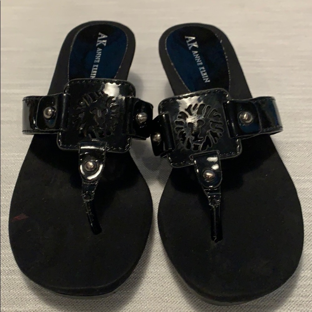 Black Annie Klein Wedge Sandal